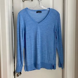 Banana Republic blue v-neck sweater, 100% merino